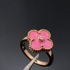 ¡®Glow¡¯CLOVER RHODONITE ROSE GOLD RING