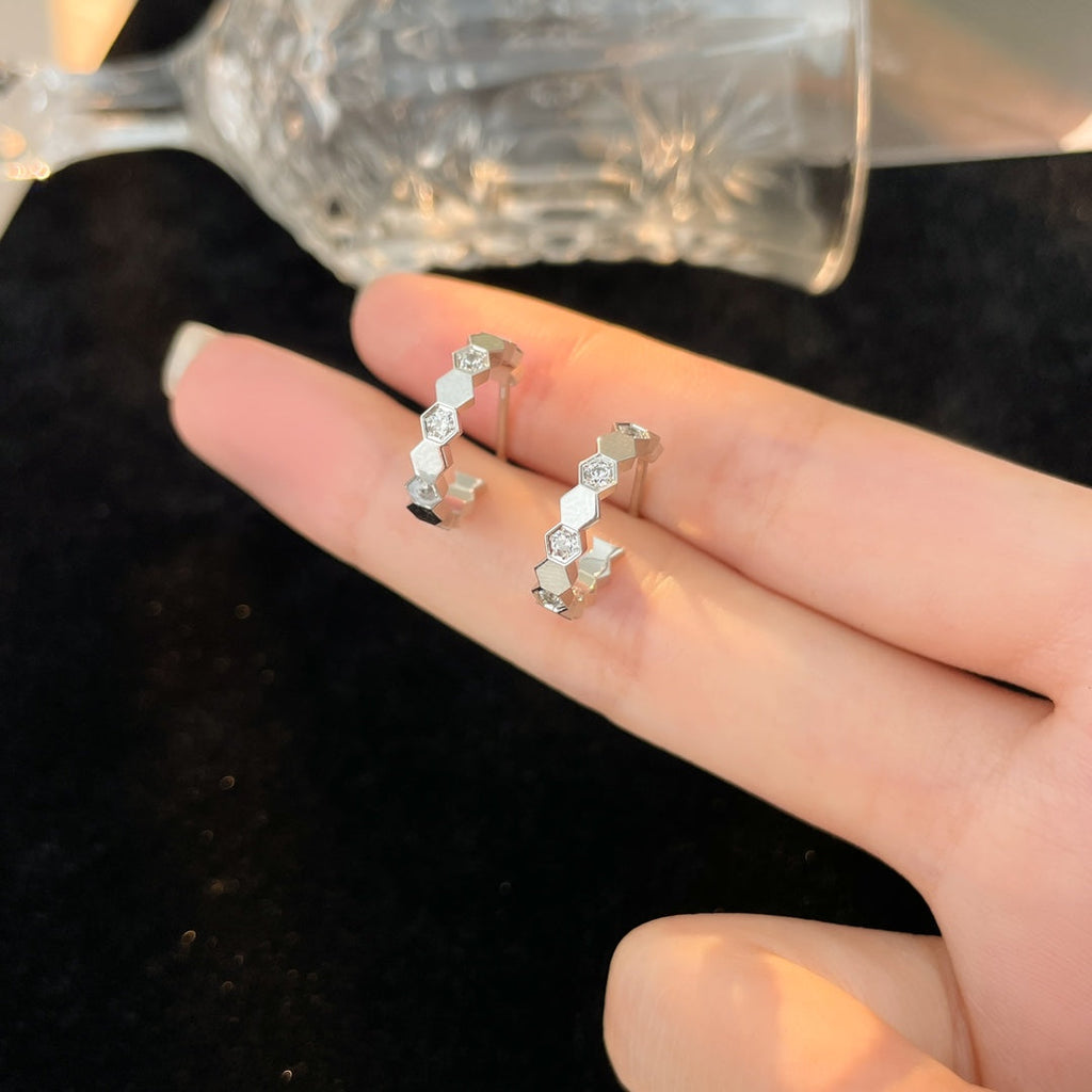 GlowBEE LOVE DIAMOND HOOP EARRINGS