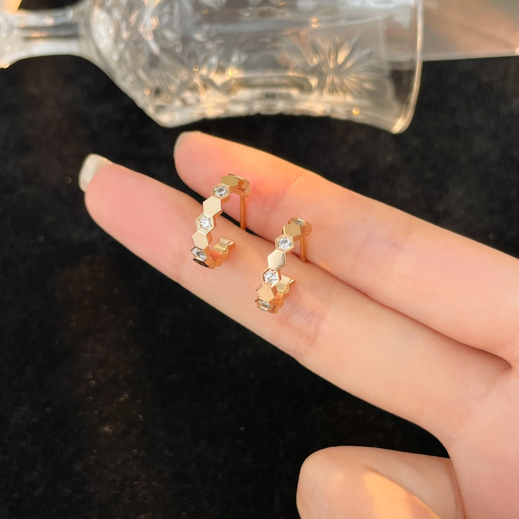 GlowBEE LOVE DIAMOND HOOP EARRINGS