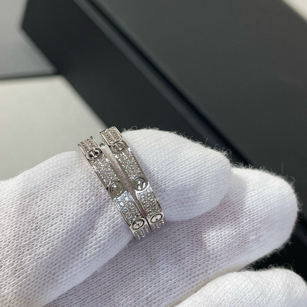 GlowLOVE DIAMOND SILVER HOOP EARRINGS