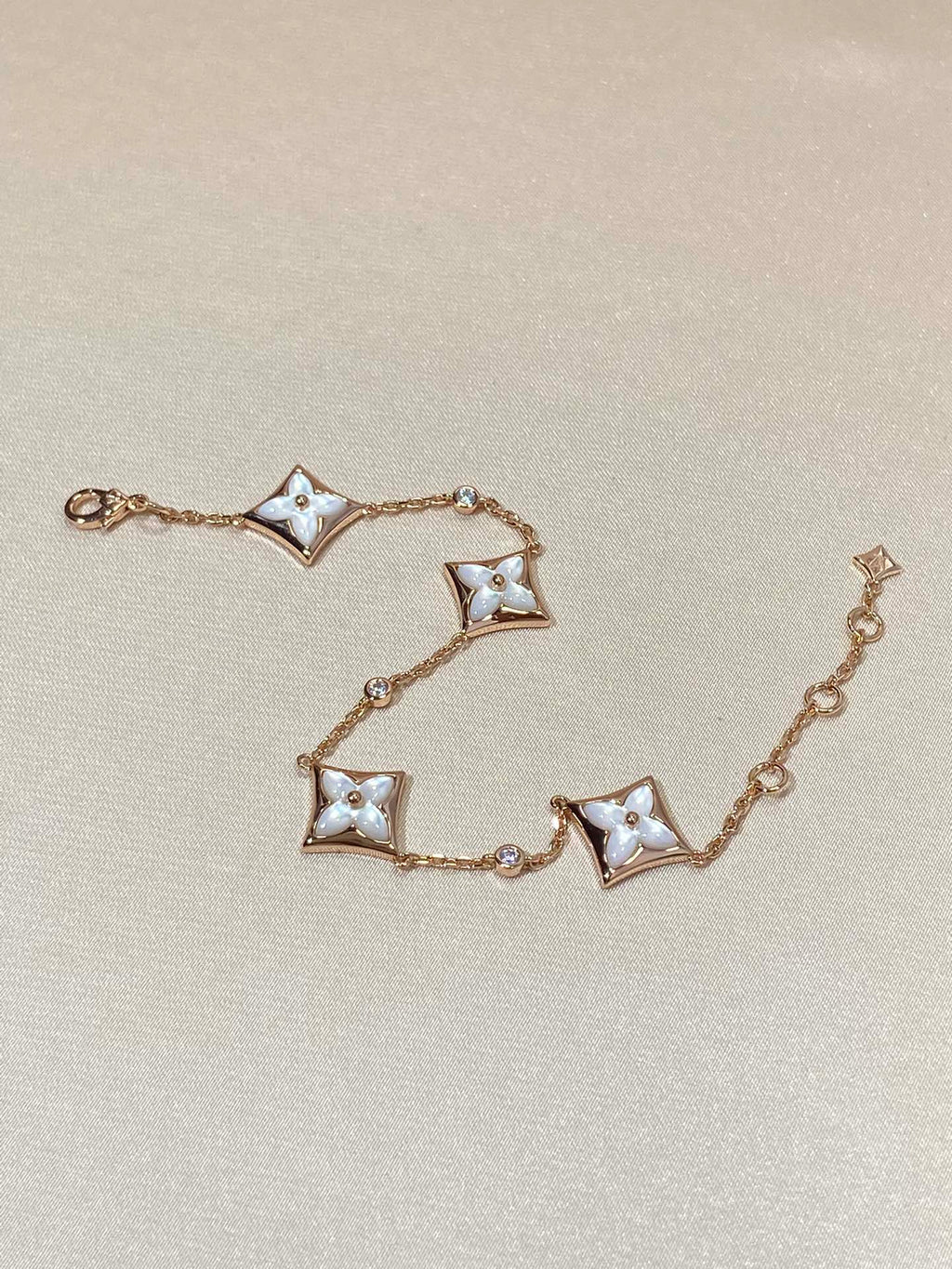 GlowSTAR 4 MOTIF MOP DIAMOND PINK GOLD BRACELET