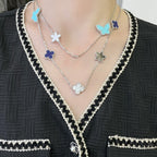 ¡®Glow¡¯LUCKY CLOVER SILVER 11 MOTIF NECKLACE