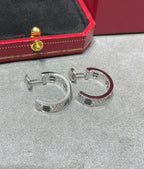 GlowLOVE CERAMIC DIAMOND PAVED SILVER EARRINGS