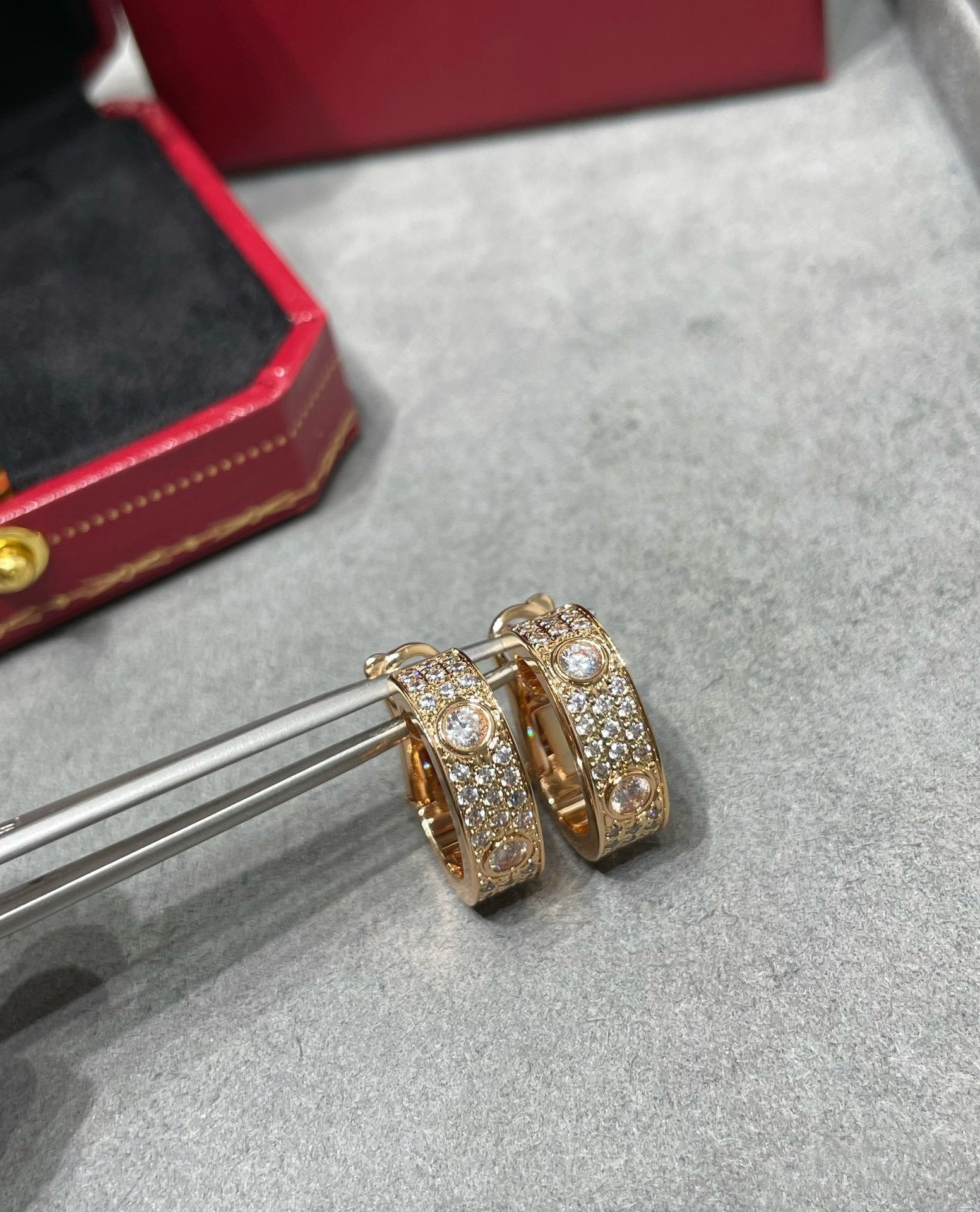 GlowLOVE 5.5MM DIAMOND PAVED EARRINGS