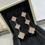 ¡®Glow¡¯CLOVER 3 MOTIFS DIAMOND PAVED ROSE GOLD EARRINGS