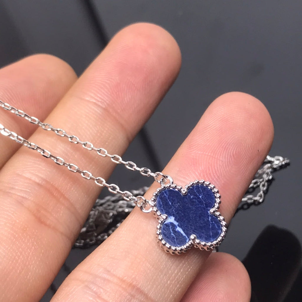 ¡®Glow¡¯CLOVER PIETERSITE SILVER LONG NECKLACE