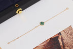 GlowSTAR AND SUN 4 MOTIF PINK GOLD MALACHITE BRACELET