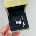 ¡®Glow¡¯PERLEE DOUBLE PENDANT SILVER DIAMOND NECKLACE