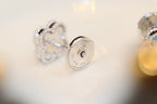 ¡®Glow¡¯CLOVER MINI TURQUOISE SILVER STUD EARRINGS