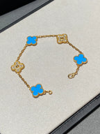 [Glow Jewelry] CLOVER 5 MOTIF BLUE AGATE BRACELET COLLECTION