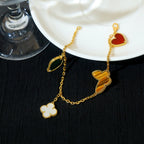 ¡®Glow¡¯LUCKY SPRING 5 MOTIF GOLD BRACELET