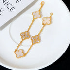 [Glow Jewelry]CLOVER WHITE PEARL MOP 5 MOTIF BRACELET COLLECTION