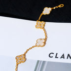 [Glow Jewelry]CLOVER WHITE PEARL MOP 5 MOTIF BRACELET COLLECTION