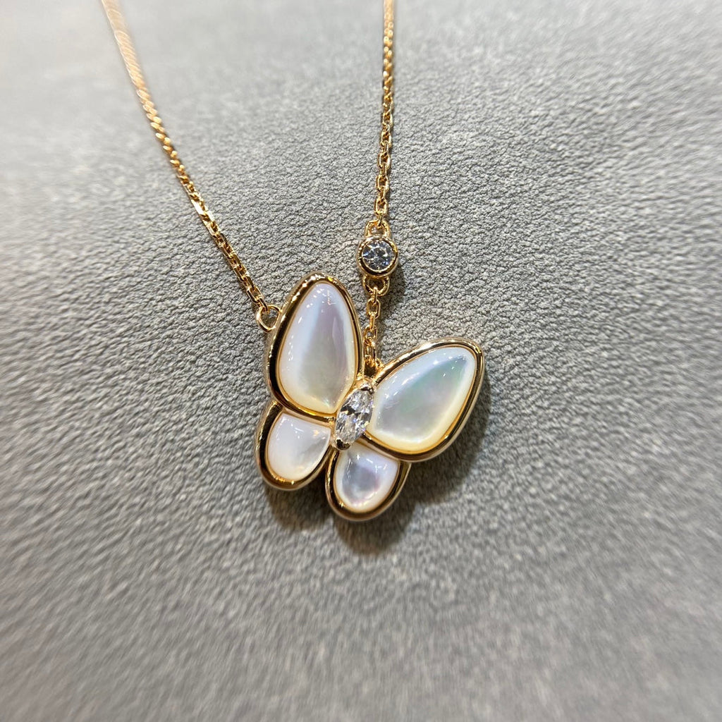 ¡®Glow¡¯BUTTERFLY MOP DIAMOND NECKLACE