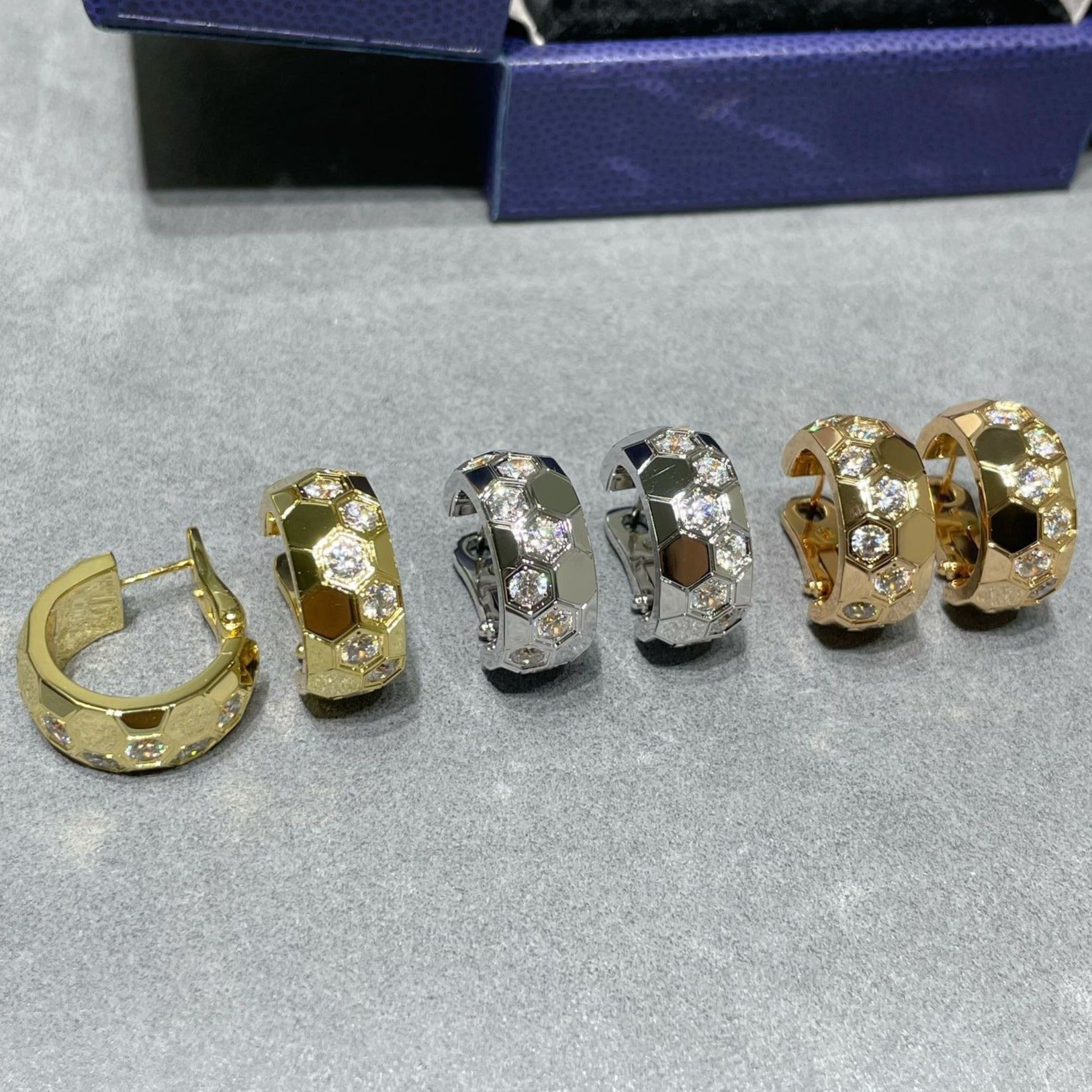 GlowBEE LOVE DIAMOND HOOP EARRINGS