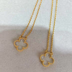 ¡®Glow¡¯CLOVER ROCK CRYSTAL ROSE GOLD NECKLACE
