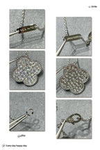 ¡®Glow¡¯CLOVER 25MM LARGE PENDANT DIAMOND PAVED SILVER NECKLACE