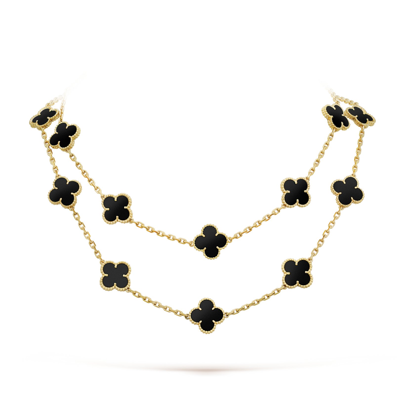 ¡®Glow¡¯CLOVER 20 MOTIFS ONYX NECKLACE