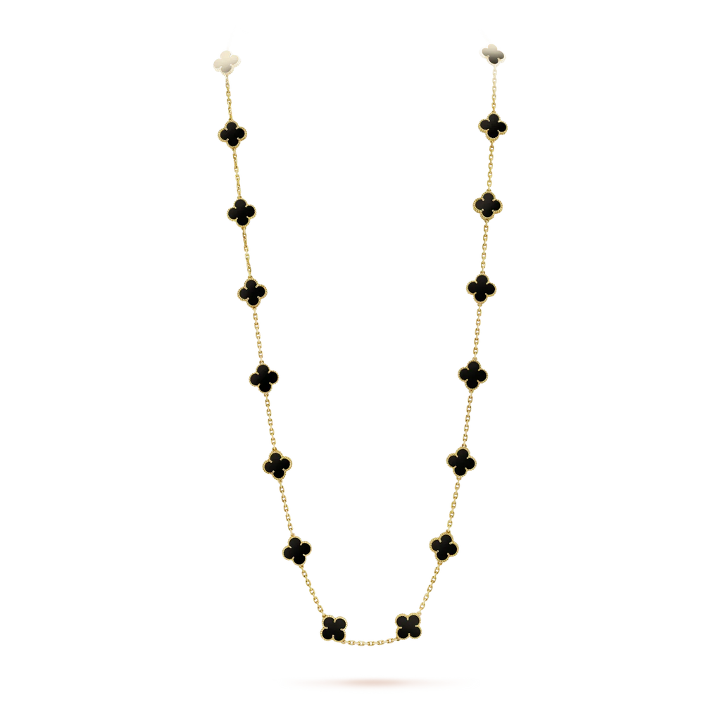 ¡®Glow¡¯CLOVER 20 MOTIFS ONYX NECKLACE