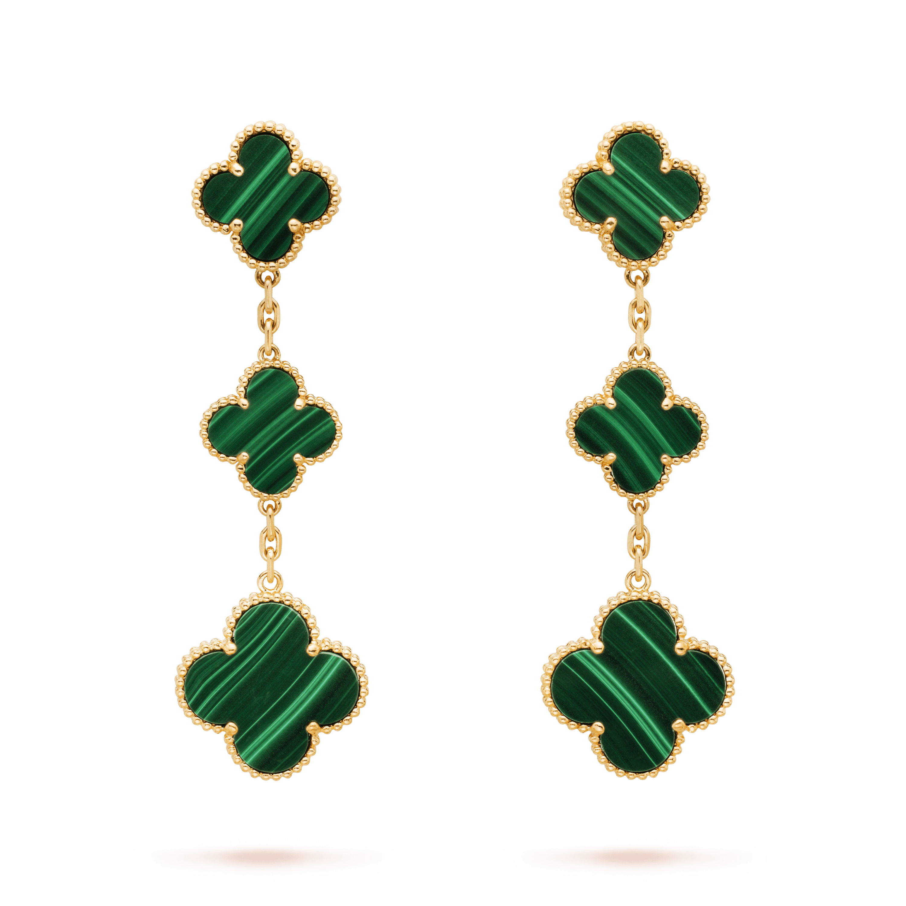 ¡®Glow¡¯CLOVER MALACHITE 3 MOTIFS GOLD