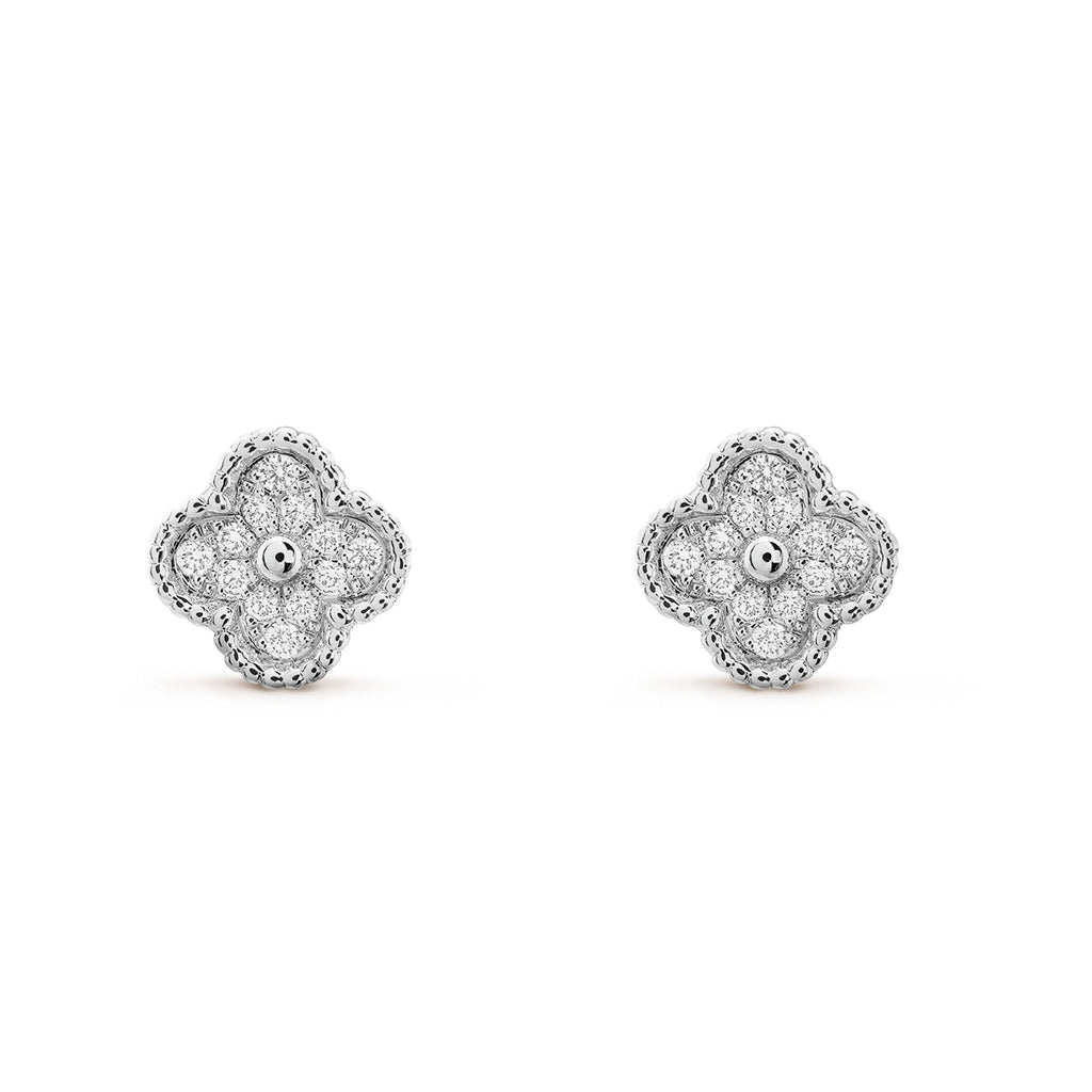 ¡®Glow¡¯CLOVER MINI DIAMOND STUD EARRINGS