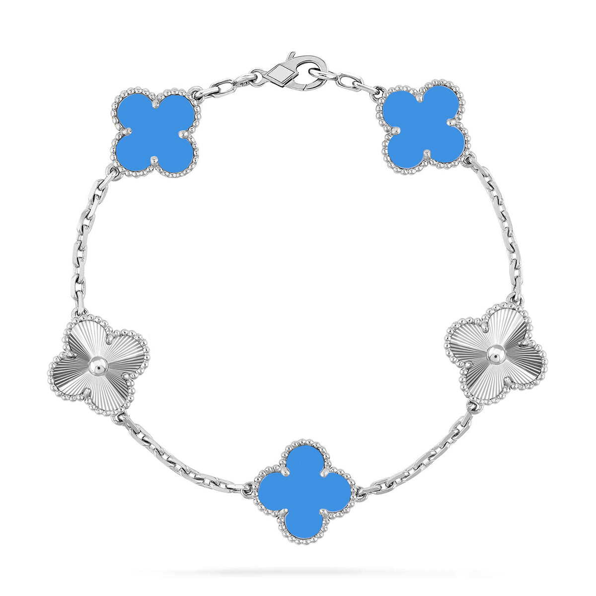 [Glow Jewelry] CLOVER 5 MOTIF BLUE AGATE BRACELET COLLECTION