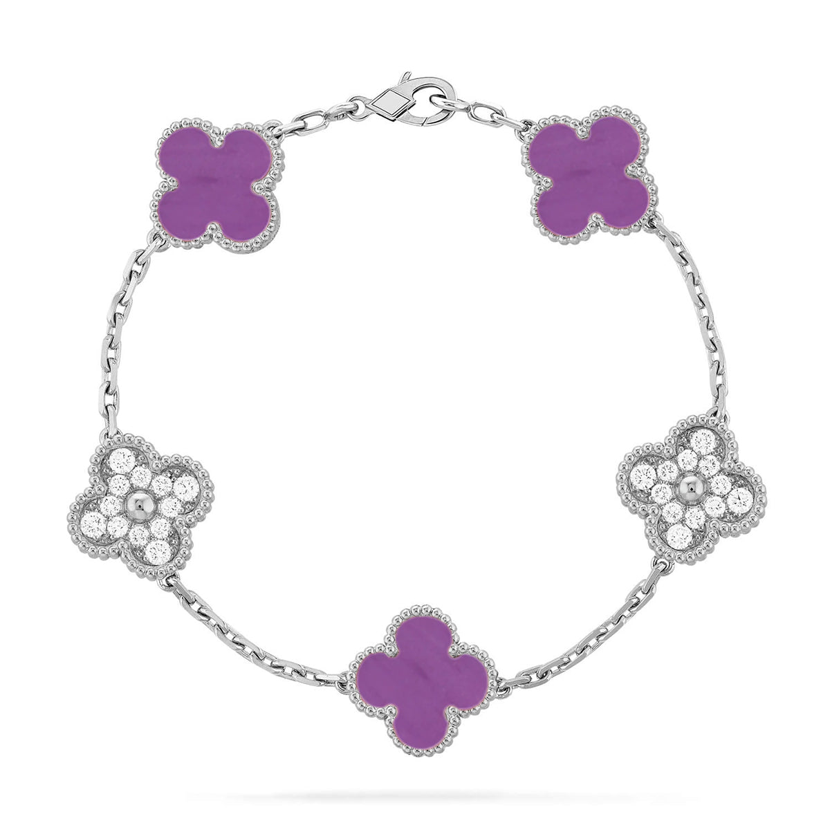 [Glow]New  CLOVER 5 MOTIF VIOLET BRACELET COLLECTION
