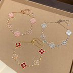 GlowCLOVER 5 MOTIF PINK BLUE RED WHITE BRACELET