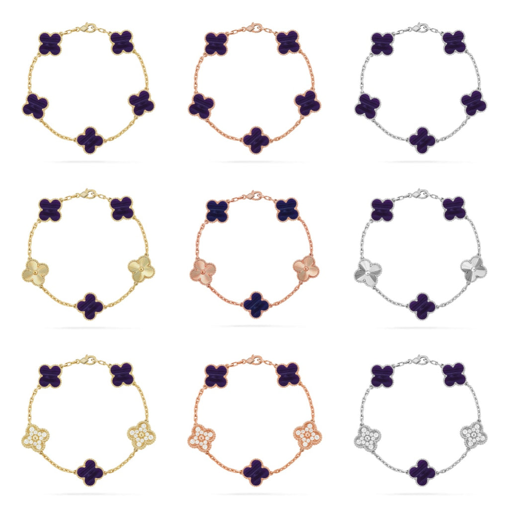 [Glow]New CLOVER 5 MOTIF PURPLE STRIPES BRACELET COLLECTION