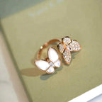 ¡®Glow¡¯TWIN BUTTERFLY DIAMOND MOP RING