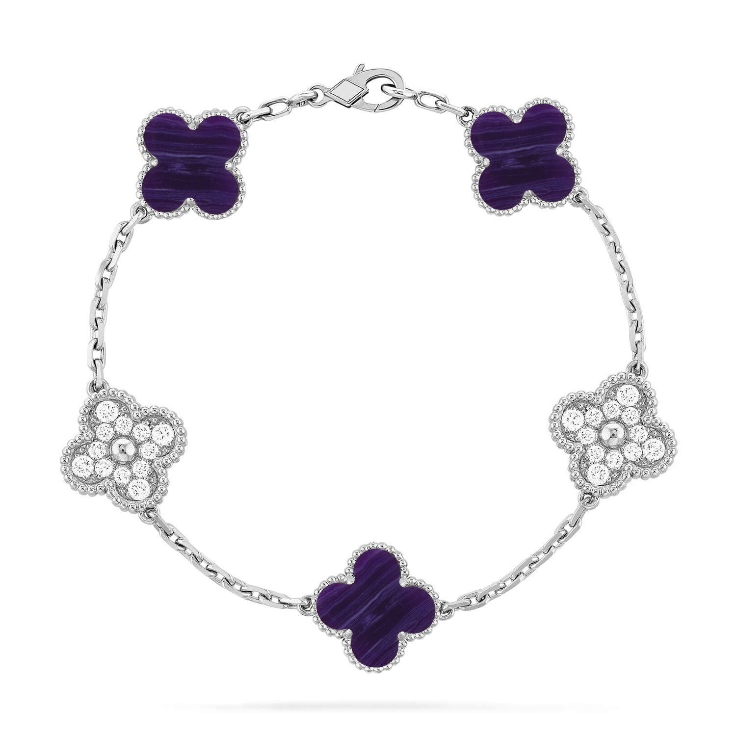 [Glow]New CLOVER 5 MOTIF PURPLE STRIPES BRACELET COLLECTION