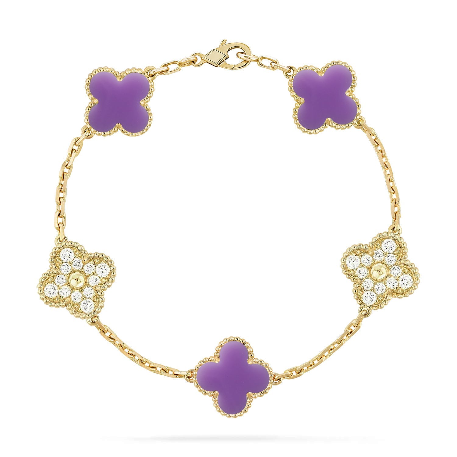 [Glow Jewelry]CLOVER 5 MOTIF LIGHT PURPLE BRACELET COLLECTION