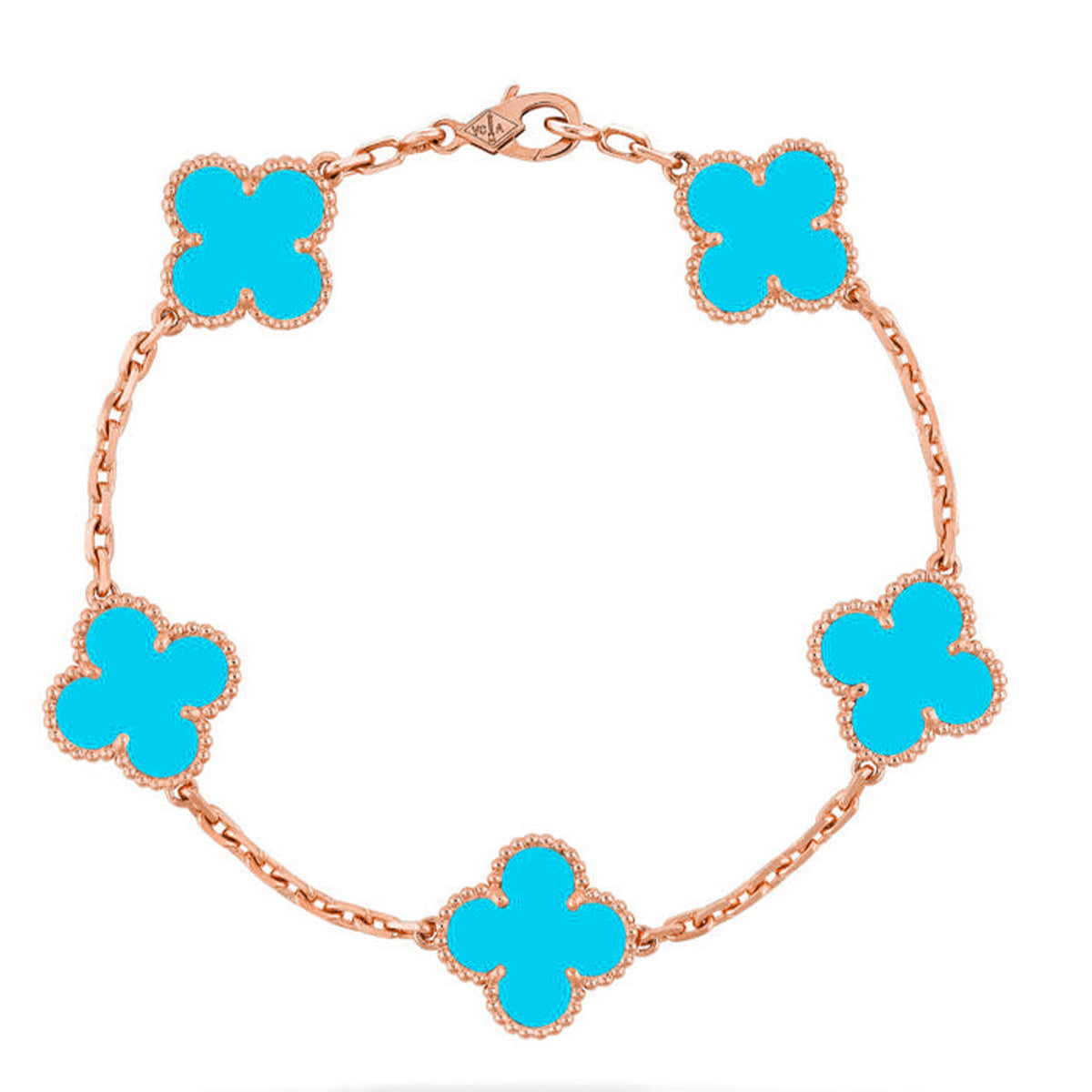 [Glow Jewelry] CLOVER 5 MOTIF TURQUOISE BRACELET COLLECTION