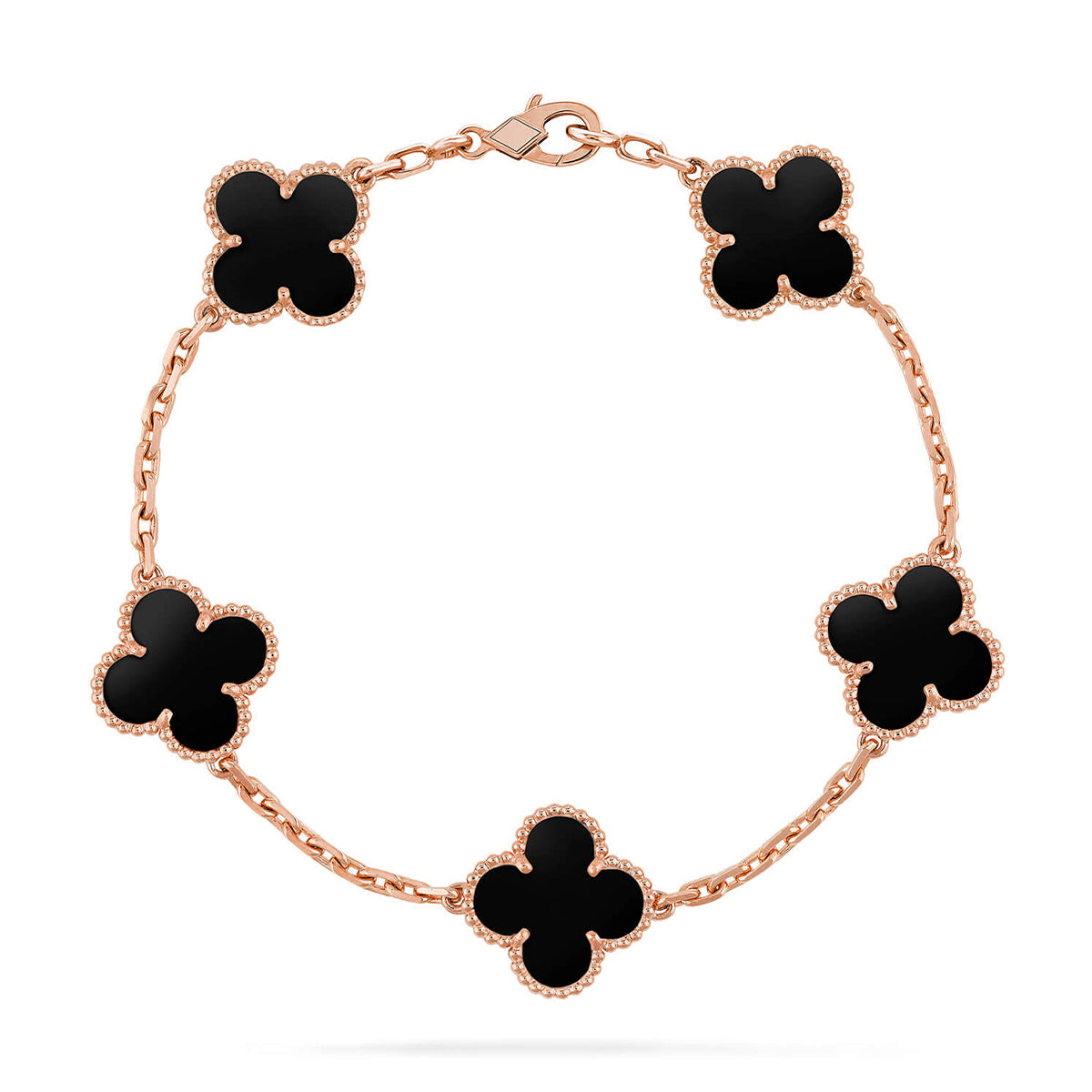 [Glow Jewelry] CLOVER 5 MOTIF ONYXS BRACELET COLLECTION