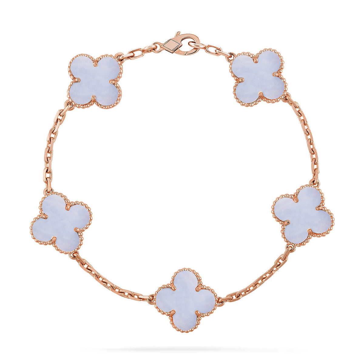 [Glow Jewelry] CLOVER 5 MOTIF PURPLE CHALCEDONY BRACELET COLLECTION