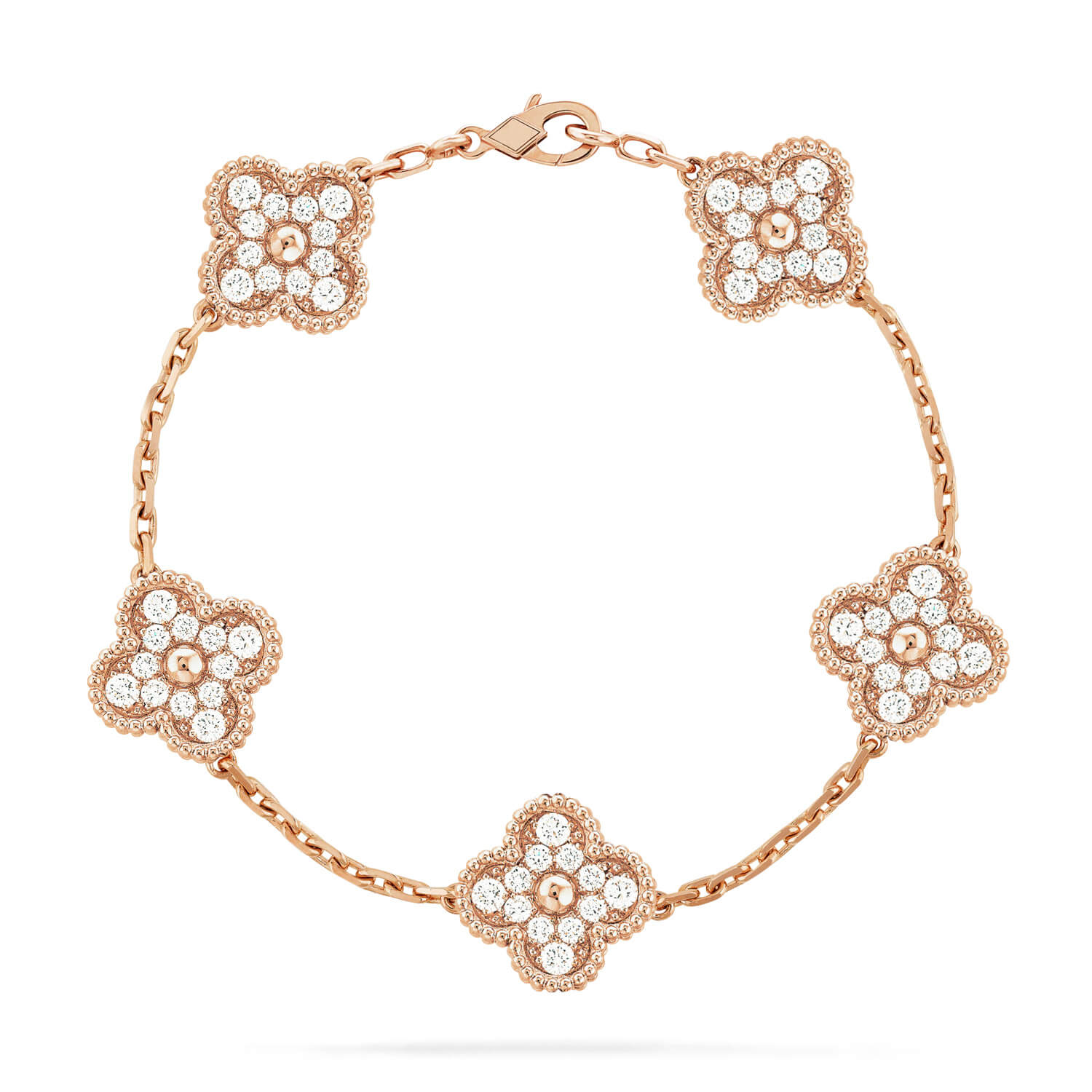 [Glow Jewelry] CLOVER 5 MOTIF FULL DIAMOND BRACELET COLLECTION