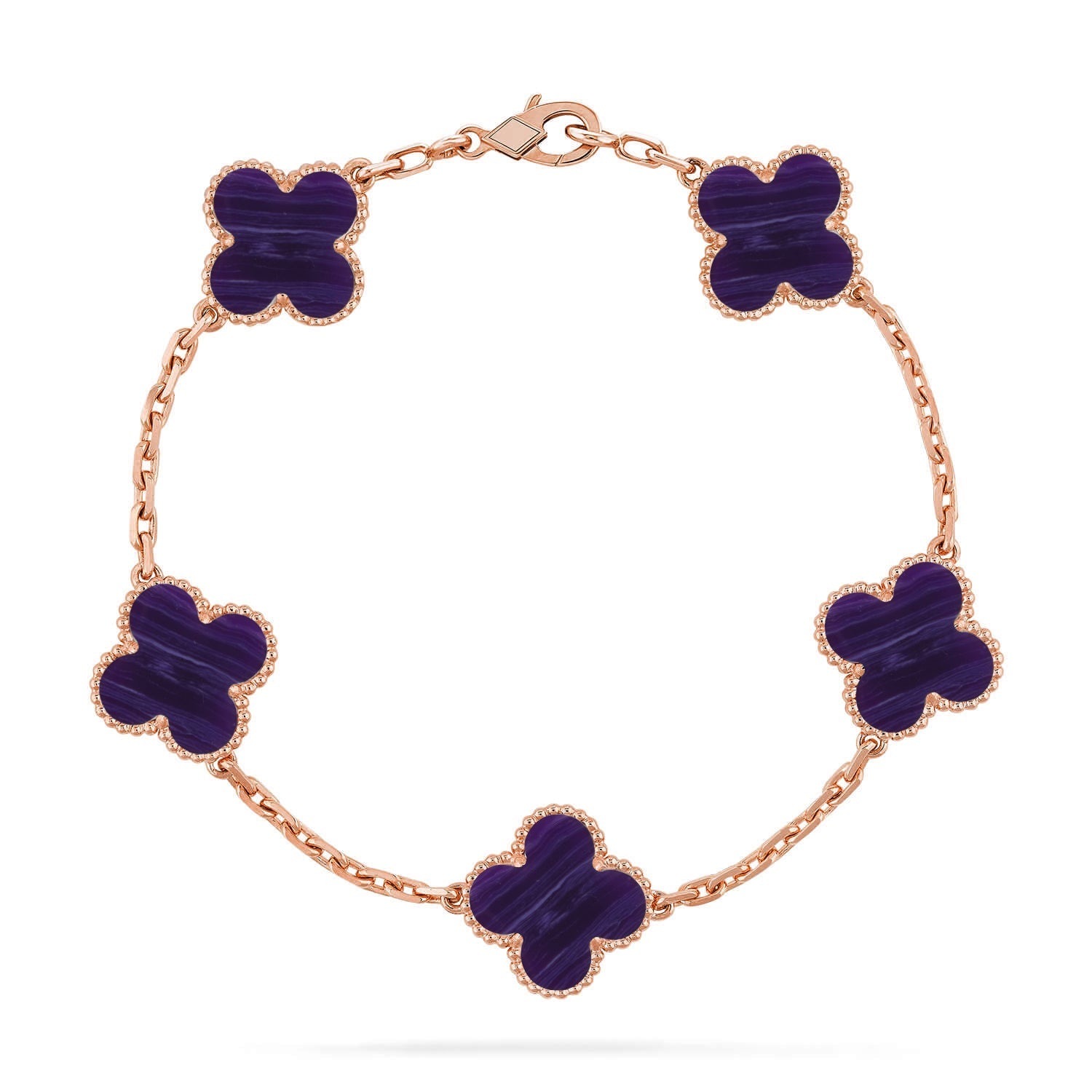 [Glow Jewelry]CLOVER 5 MOTIF PURPLE STRIPES BRACELET COLLECTION