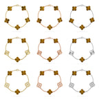 [Glow]New  CLOVER 5 MOTIFS TIGER EYE BRACELET COLLECTION