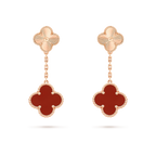 ¡®Glow¡¯CLOVER 2 MOTIF  LASER CARNELIAN EARRINGS