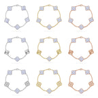 [Glow]New  CLOVER 5 MOTIF PURPLE CHALCEDONY BRACELET COLLECTION