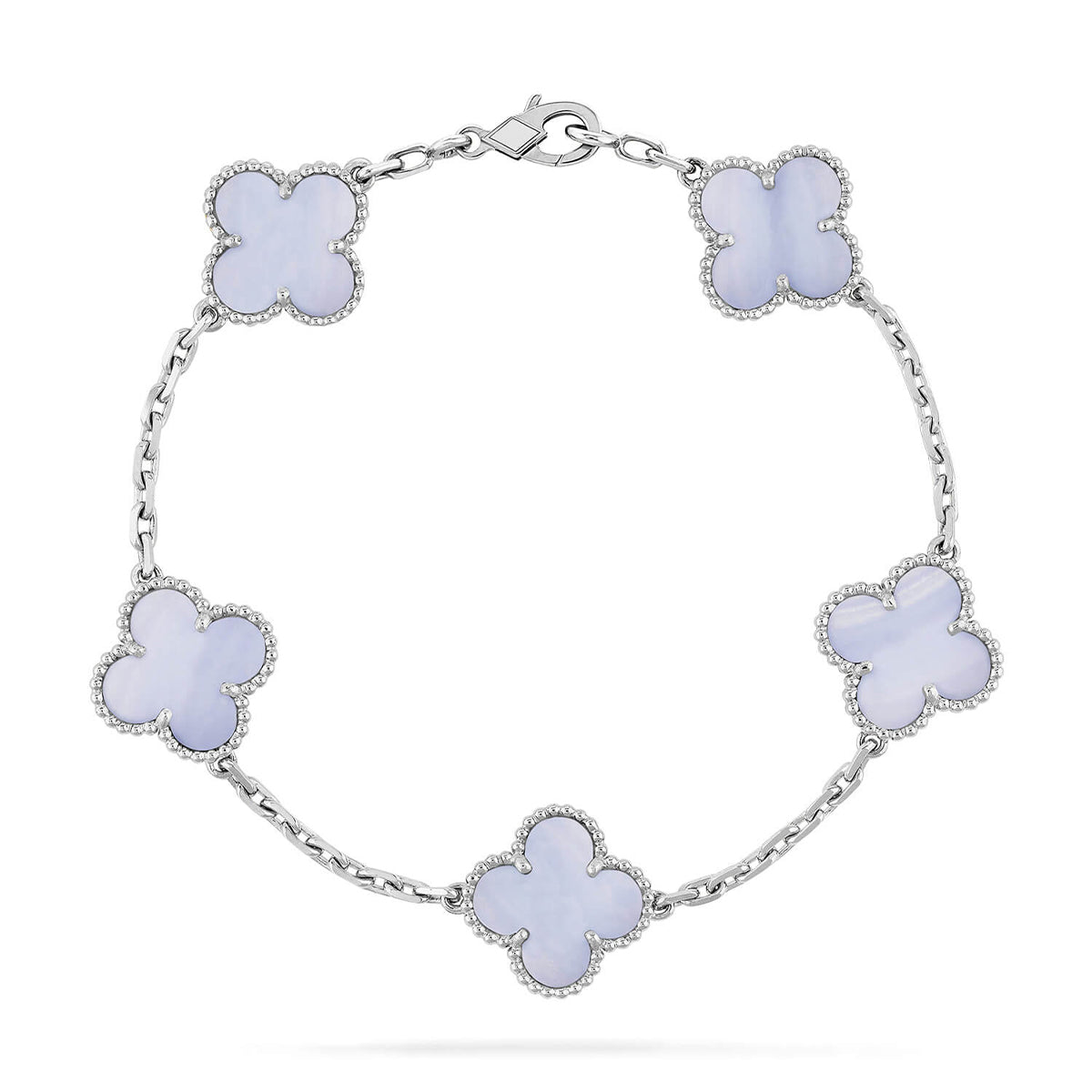 [Glow Jewelry] CLOVER 5 MOTIF PURPLE CHALCEDONY BRACELET COLLECTION