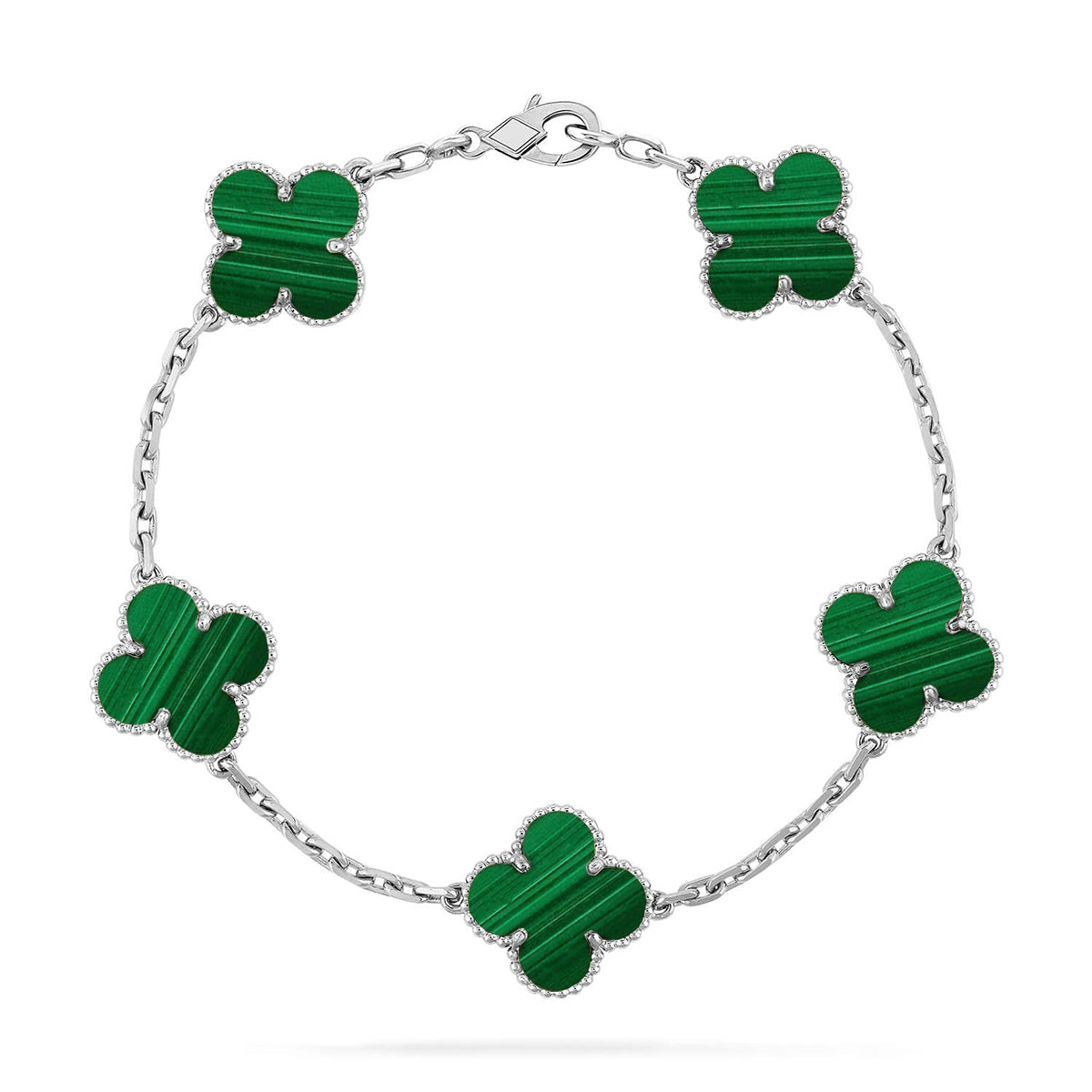 [Glow]New  CLOVER 5 MOTIF MALACHITE BRACELET COLLECTION