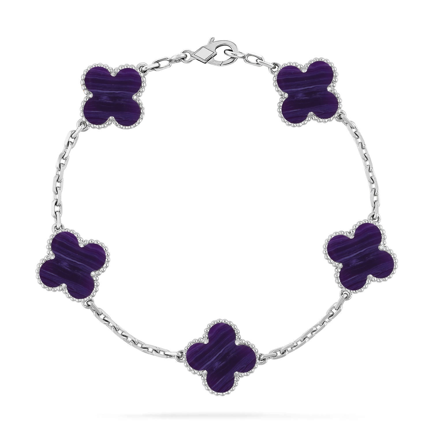 [Glow]New CLOVER 5 MOTIF PURPLE STRIPES BRACELET COLLECTION