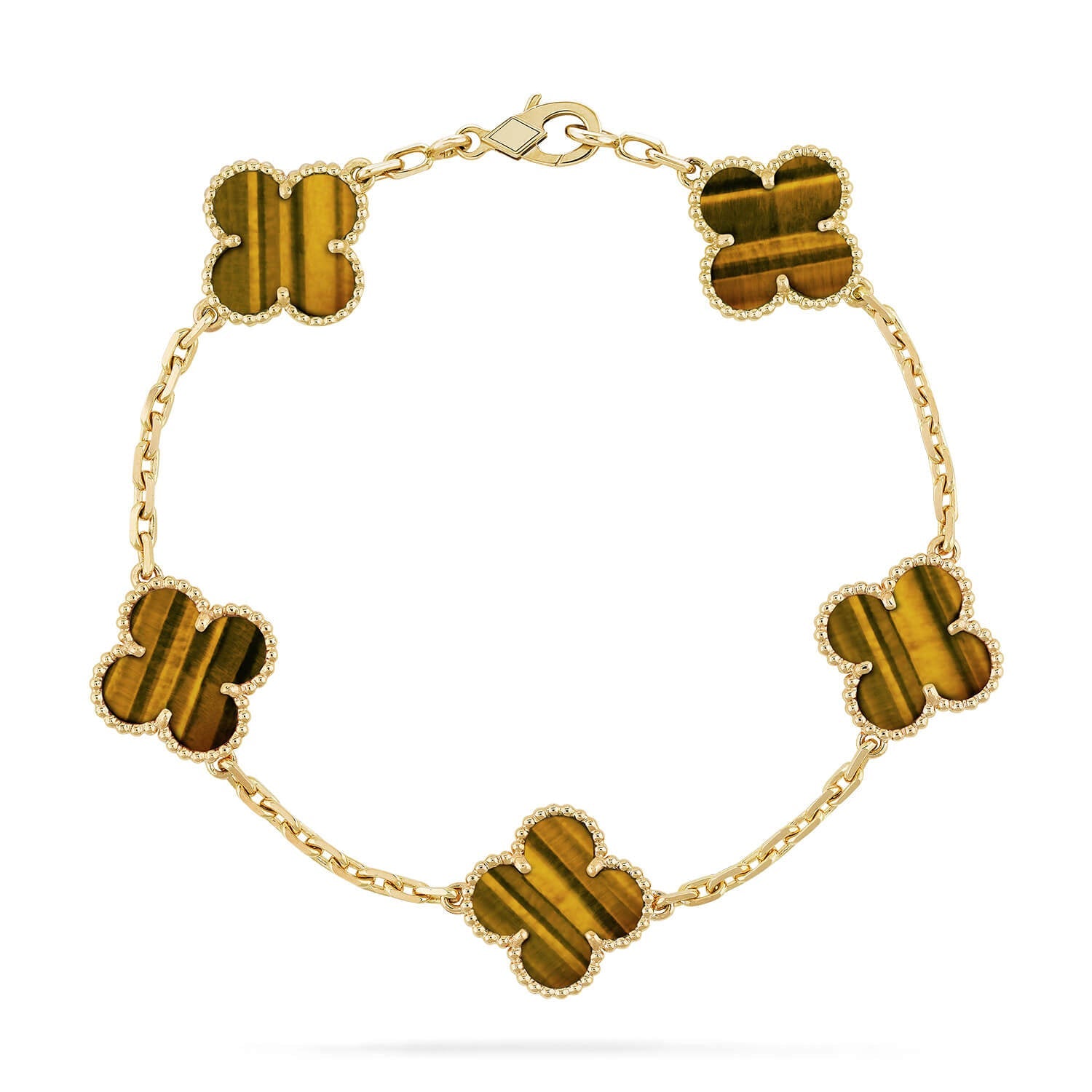 [Glow Jewelry] CLOVER 5 MOTIFS TIGER EYE BRACELET COLLECTION
