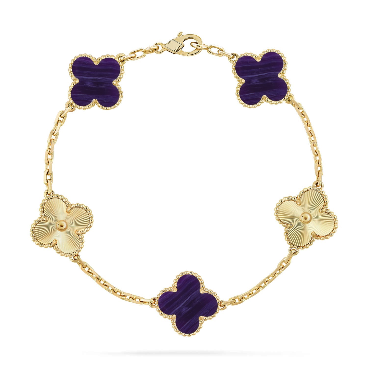 [Glow Jewelry]CLOVER 5 MOTIF PURPLE STRIPES BRACELET COLLECTION