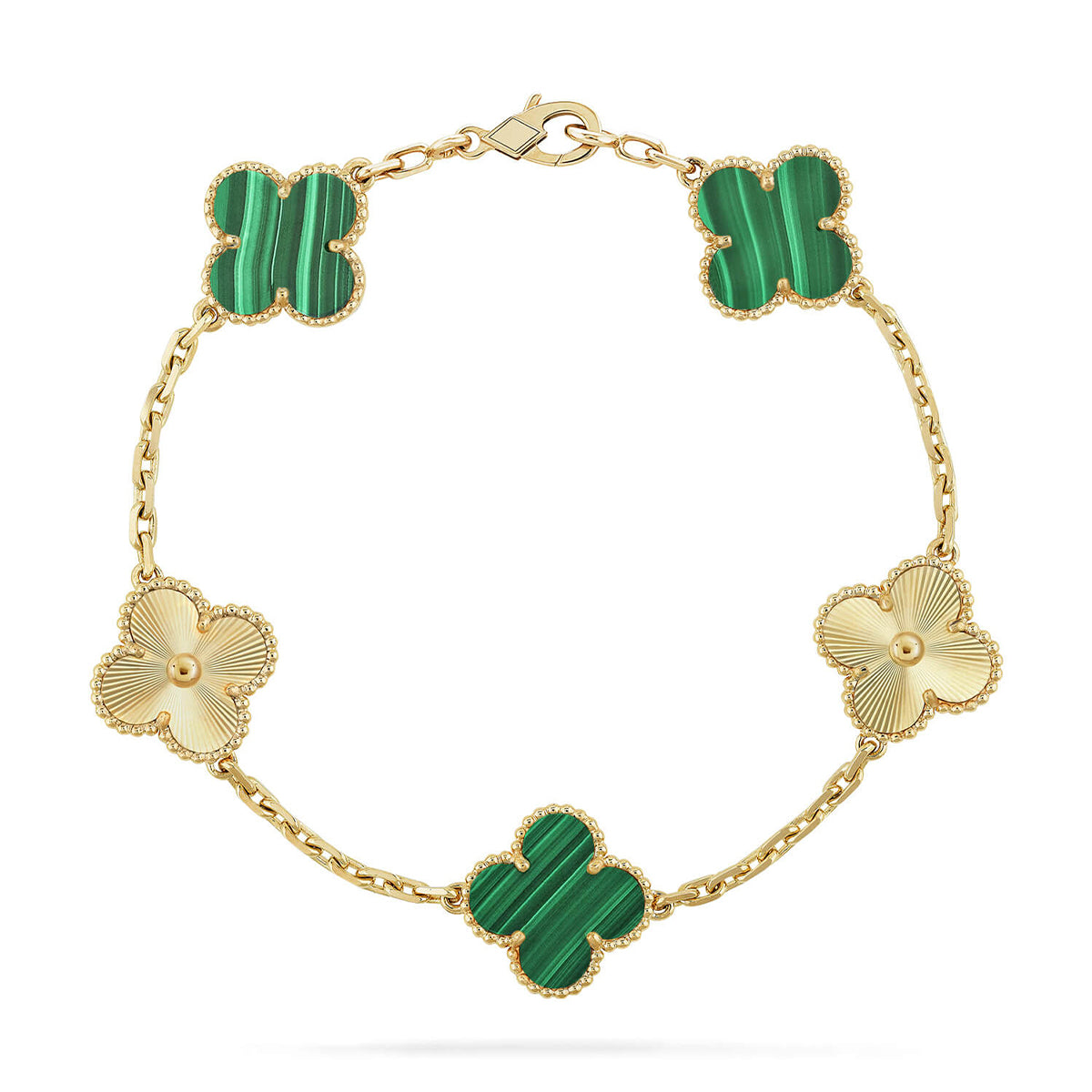 [Glow]New  CLOVER 5 MOTIF MALACHITE BRACELET COLLECTION