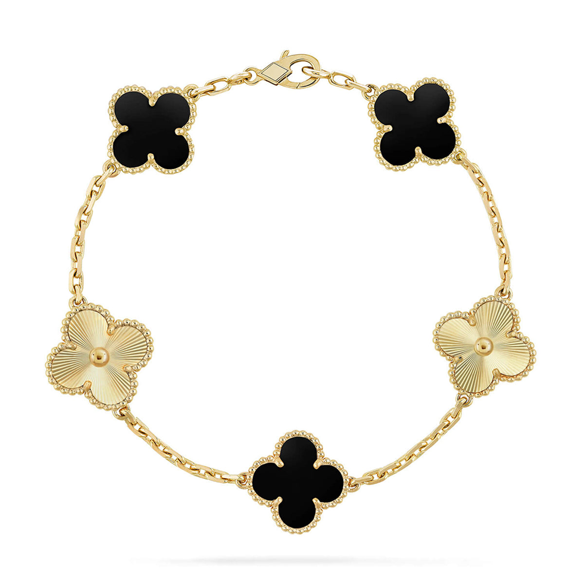 [Glow Jewelry] CLOVER 5 MOTIF ONYXS BRACELET COLLECTION