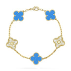 [Glow Jewelry] CLOVER 5 MOTIF BLUE AGATE BRACELET COLLECTION