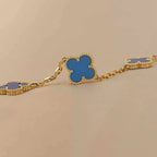 [Glow Jewelry] CLOVER 5 MOTIF BLUE AGATE BRACELET COLLECTION