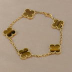[Glow Jewelry] CLOVER 5 MOTIFS TIGER EYE BRACELET COLLECTION